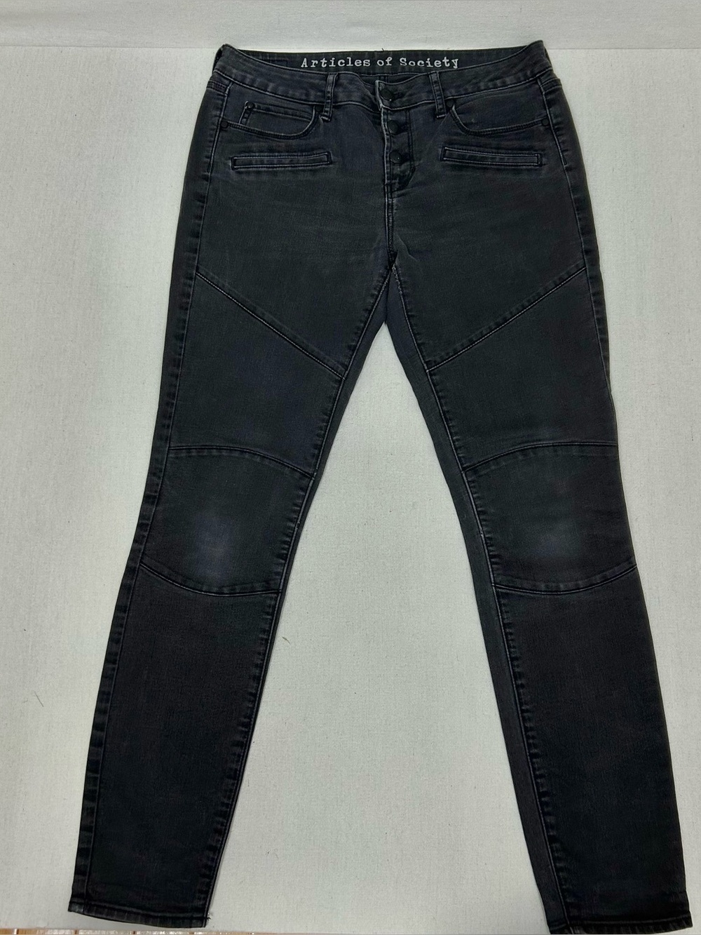 Articles of Society Black High-Rise Skinny Jeans with Button-Fly Size 4